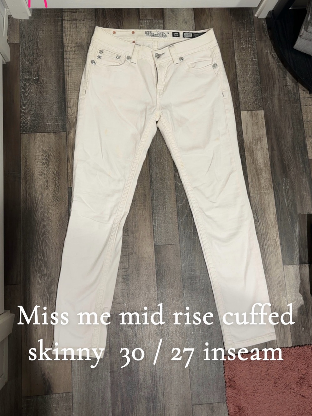 Miss Me white Skinny Jeans with Embellished Cross Pocket - Picture 2 of 2